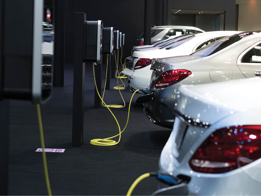 Mercedes Benz plug-in hybrid presented in Motor Expo 2017, auto show in Bangkok, Thailand on 3 Dec 2017   Showing the technology of hybrid engine by using electric charger to recharge the engine