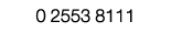 0 2553 8111