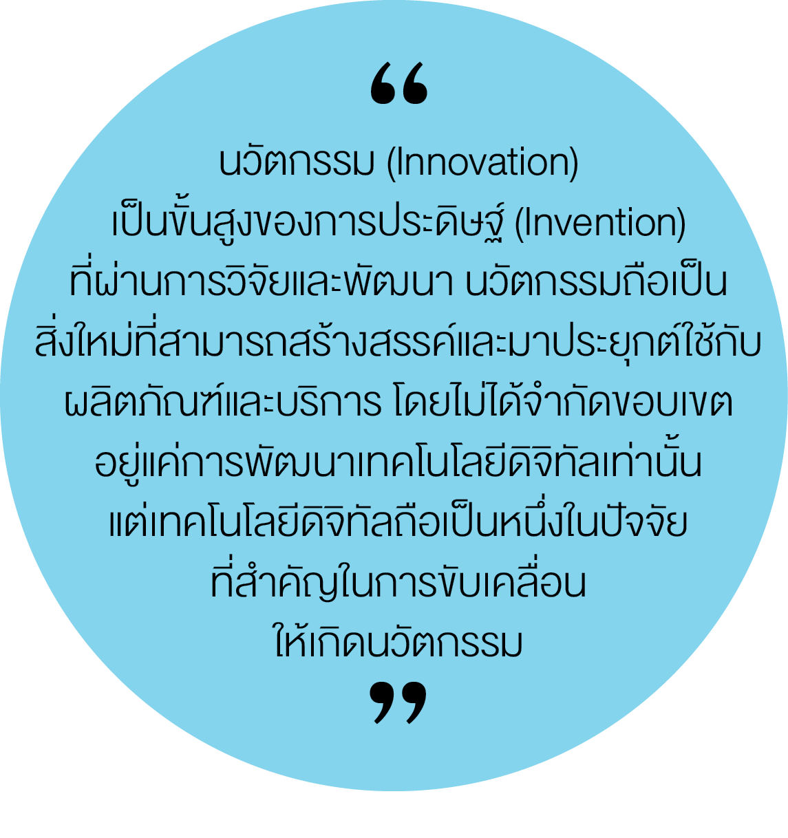 “ นวัตกรรม (Innovation) เป็นขั้นสูงของการประดิษฐ์ (Invention) ที่ผ่านการวิจัยและพัฒนา นวัตกรรมถือเป็น สิ่งใหม่ที่สามา...